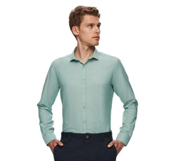 D'S DAMAT Langarmhemd Twn Slim Fit Oxford-Hemd Grün/Türkis