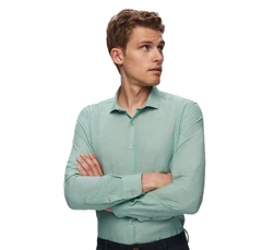D'S DAMAT Langarmhemd Twn Slim Fit Oxford-Hemd Grün/Türkis