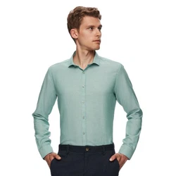 D'S DAMAT Langarmhemd Twn Slim Fit Oxford-Hemd Khaki/Dunkelgrün/Grün/Türkis