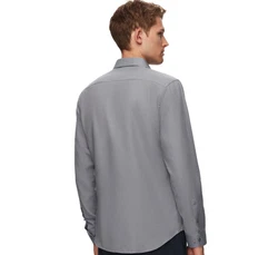 D'S DAMAT Langarmhemd Twn Slim Fit Oxford-Hemd Grau/Dunkelgrau/Hellgrau