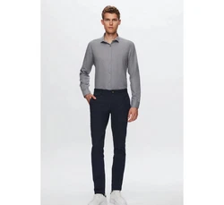 D'S DAMAT Langarmhemd Twn Slim Fit Oxford-Hemd Grau/Dunkelgrau/Hellgrau