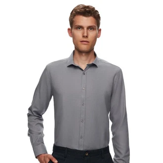 D'S DAMAT Langarmhemd Twn Slim Fit Oxford-Hemd Grau/Dunkelgrau/Hellgrau D'S DAMAT Langarmhemd Twn Slim Fit Oxford-Hemd Grau/Dunkelgrau/Hellgrau