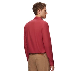 D'S DAMAT Langarmhemd Twn Slim Fit Oxford-Hemd Rot/Braun/Dunkelrot