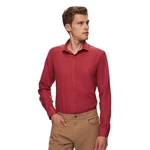 D'S DAMAT Langarmhemd Twn Slim Fit Oxford-Hemd Rot/Braun/Dunkelrot