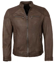 Lederjacke MSParker - Herren Lederjacke Lammnappa tabak