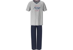MUSTANG Schlafanzug (2 tlg) Oberteil Short graumelange/navy
