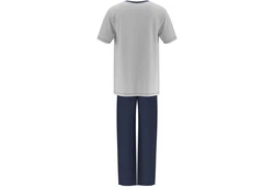 MUSTANG Schlafanzug (2 tlg) Oberteil Short graumelange/navy