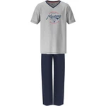 MUSTANG Schlafanzug (2 tlg) Oberteil Short graumelange/navy
