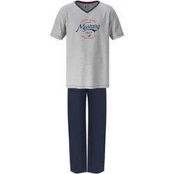 MUSTANG Schlafanzug (2 tlg) Oberteil Short graumelange/navy
