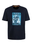 BOSS ORANGE T-Shirt Te_mextour mit Print Dunkelblau/Blau/Gold/Braun