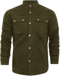 Bores Motorradjacke Driver Hemd Dunkelgrün/Khaki