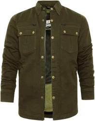 Bores Motorradjacke Driver Hemd Dunkelgrün/Khaki