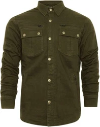Bores Motorradjacke Driver Hemd Dunkelgrün/Khaki