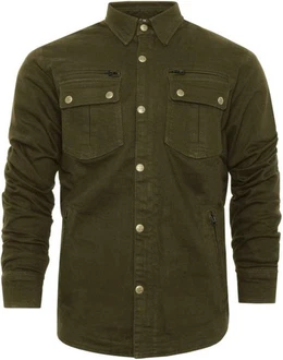 Bores Motorradjacke Driver Hemd Dunkelgrün/Khaki