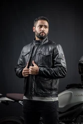 Black-Cafe London Motorradjacke Manhattan Schwarz