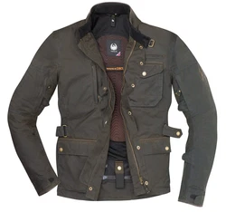Merlin Motorradjacke Monty D3O Dunkelgrün/Khaki/Braun