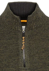 camel active Troyer Strickpullover Dunkelgrün/Khaki