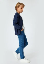 Sweatshirt V-Kragen Mit Reiverschlussdetail