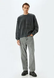 Sweatshirt Rundhalsausschnitt Gewaschen