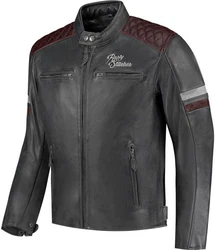 Rusty Stitches Motorradjacke Jari V2 Rot/Dunkelrot/Grau