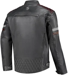 Rusty Stitches Motorradjacke Jari V2 Rot/Dunkelrot/Grau