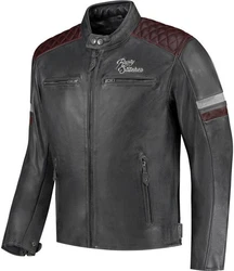 Rusty Stitches Motorradjacke Jari V2 Rot/Dunkelrot/Grau