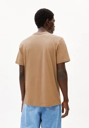 Armedangels T-Shirt MAARKOS POCKET Braun/Beige/Khaki