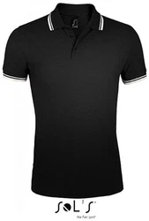 SOLS Poloshirt Pasadena Herren Schwarz/Dunkelgrau