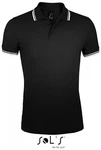 SOLS Poloshirt Pasadena Herren Schwarz/Dunkelgrau