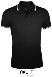 SOLS Poloshirt Pasadena Herren Schwarz/Dunkelgrau