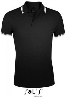SOLS Poloshirt Pasadena Herren Schwarz/Dunkelgrau SOLS Poloshirt Pasadena Herren Schwarz/Dunkelgrau