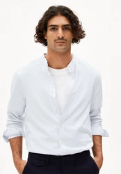 Armedangels Langarmhemd TOMAASAS Regular Fit Weiß/Grau/Grün