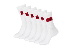 HUGO Freizeitsocken QS RIB LABEL Weiß/Rot
