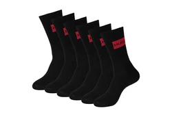 HUGO Freizeitsocken QS RIB LABEL rubinrot/schwarz