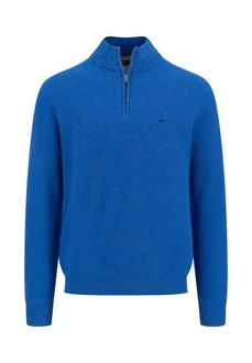 FYNCH-HATTON Troyer mit Logo an der Brust Blau/Dunkelblau