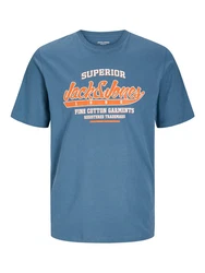 Jack & Jones Rundhalsshirt JJELOGO TEE SS O-NECK 2 COL SS25 Blau/Hellblau