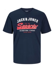 Jack & Jones Rundhalsshirt JJELOGO TEE SS O-NECK 2 COL SS25 Blau/Hellblau