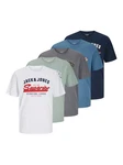 Jack & Jones Rundhalsshirt JJELOGO TEE SS O-NECK 2 COL SS25 Blau/Hellblau