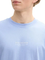 TOM TAILOR Denim T-Shirt mit Marken-Frontprint Hellblau/Blau