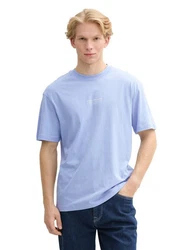 TOM TAILOR Denim T-Shirt mit Marken-Frontprint Hellblau/Blau