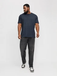 Jack & Jones PlusSize Rundhalsshirt JJEORGANIC MEL TEE SS O-NECK NOOS Dunkelblau