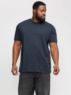 Jack & Jones PlusSize Rundhalsshirt JJEORGANIC MEL TEE SS O-NECK NOOS Dunkelblau