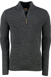 camel active Strickpullover Dunkelgrau/Grau/Dunkelblau