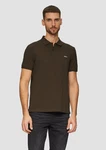 s.Oliver Kurzarmshirt Poloshirt aus Baumwollpiqué Logo Khaki/Dunkelgrün/Dunkelbraun
