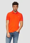 s.Oliver Kurzarmshirt Poloshirt aus Baumwollpiqué Logo Orange/Rot