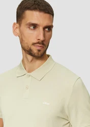 s.Oliver Kurzarmshirt Poloshirt aus Baumwollpiqué Logo Khaki/Hellgrün/Grün