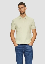 Kurzarmshirt Poloshirt aus Baumwollpiqu Logo
