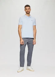 s.Oliver Kurzarmshirt Poloshirt aus Baumwollpiqué Logo Blau/Hellblau