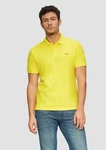 s.Oliver Kurzarmshirt Poloshirt aus Baumwollpiqué Logo Gelb
