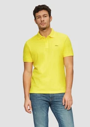 Kurzarmshirt Poloshirt aus Baumwollpiqu Logo